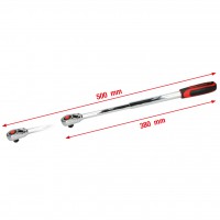 1/2" CHROMEplus teleskopinė perjungiama terkšlė, 36 dantys, 380–500 mm (918.1270, KS TOOLS)