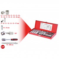 3/8″ šešiabriaunių galvučių rinkinys, 30 vnt., 6–24 mm (917.4031, KS TOOLS)