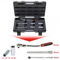 3/8" CHROMEplus žvakių keitimo rinkinys, 7 vnt. (918.0607, KS TOOLS)