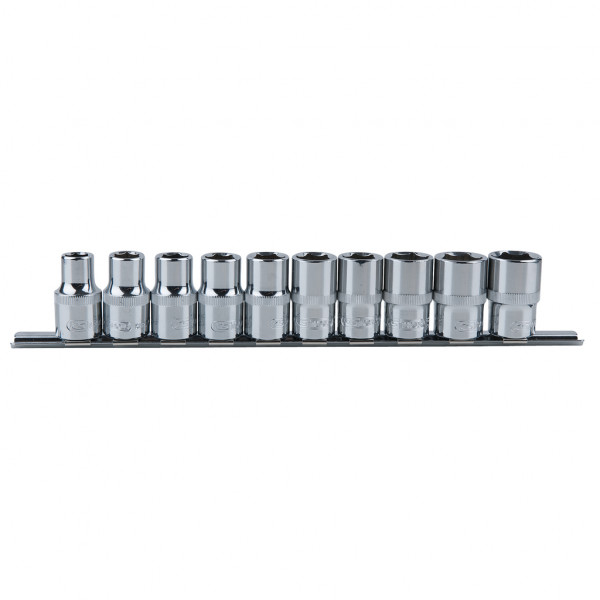 1/2" CHROMEplus hex socket set, 10-19 mm, 10 pcs (918.0650, KS TOOLS)
