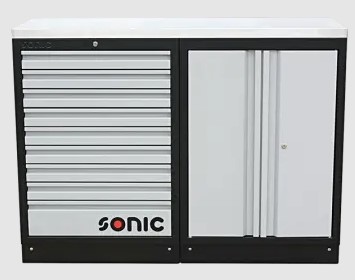 Įrankių spintelių komplektas su nerūdijančio plieno stalviršiu (4731606, SONIC)