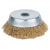 Kausveida suka, alvas bronzas stieple, viļņota, Ø125 mm (BRONZE+) (963.9597, KS TOOLS)