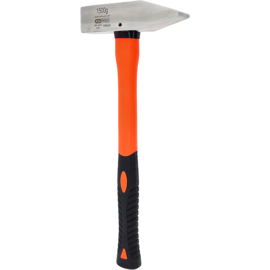 Atslēdznieka āmurs ar stikla šķiedras kātu, nerūsējošais tērauds, 1500 g (964.2043, KS TOOLS)