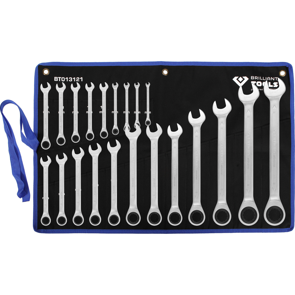 Ratcheting combination wrench set, 21 pcs, 6-32 mm (BT013121, KS TOOLS)