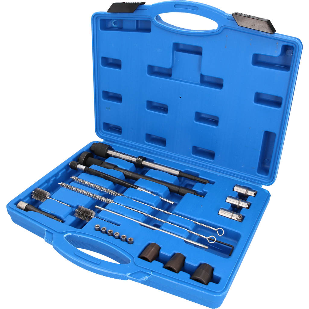 Injector seat and bore cleaning set, 21 pcs (BT551300, KS TOOLS)