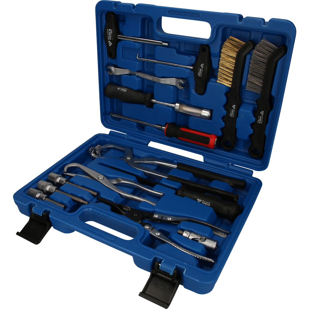 Universāls bremžu trumuļu un disku instrumentu komplekts, 15 gab. (BT701250, KS TOOLS)