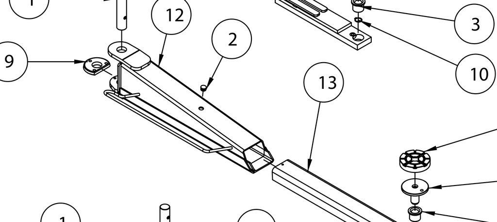 Long arm assembly 370.50K, right (048790280, RAVAGLIOLI)
