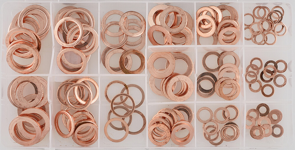 Oil drain plug copper washer set, 150 pcs (4822310, SONIC)