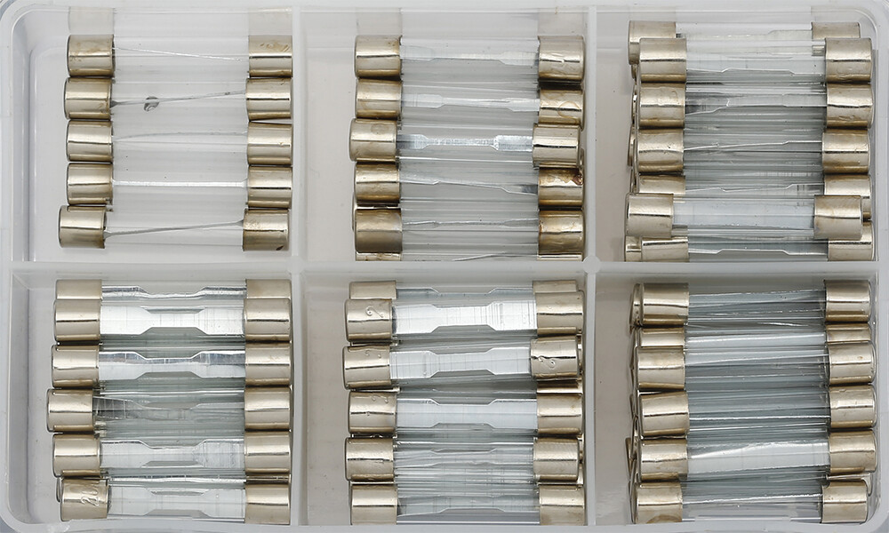 Glass fuse assortment, 95 pcs (4822338, SONIC)