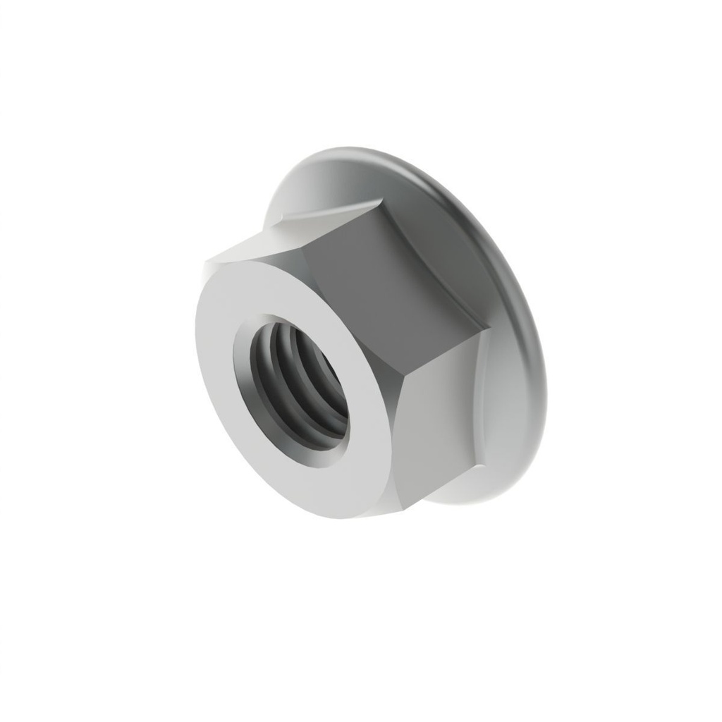 Veržlė su flanšu M10 DIN 6923, cinkuota (228502, RAVAGLIOLI)