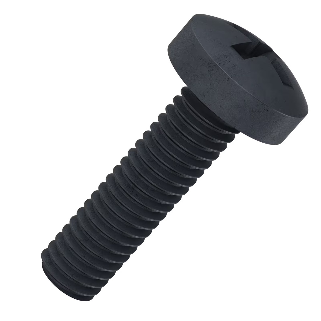 Varžtas kryžmine išdroža M4x14 UNI 7687, juodas (270158, RAVAGLIOLI)