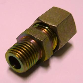 Tiesioji jungtis 1/4 col. išorinis sriegis x 10 mm vamzdis TN93-10LRZN (304012, RAVAGLIOLI)