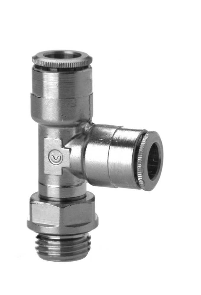 T swivel fitting 6442 4-M5, cylindrical with O-ring (325172, RAVAGLIOLI)