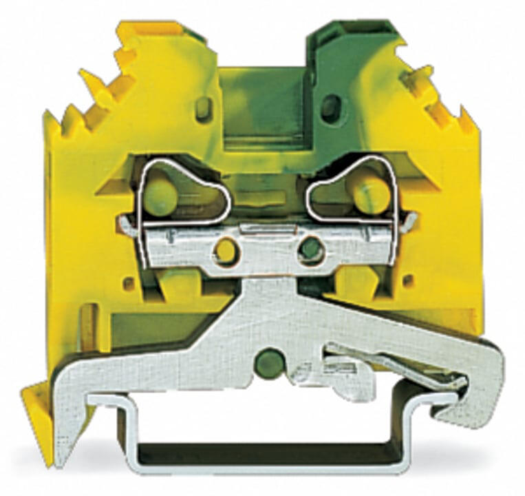 Terminal block 4 mm² WAGO 281-107, yellow/green (510150, RAVAGLIOLI)