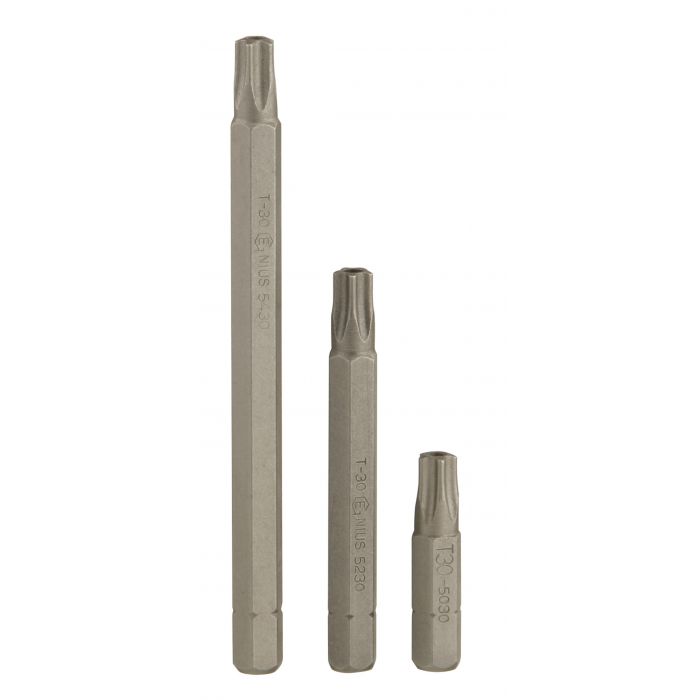 Uzgalis pieclapu (5-lobe) ar atveri, kāts 1/4", L 30 mm, T10 (5010, GENIUS)