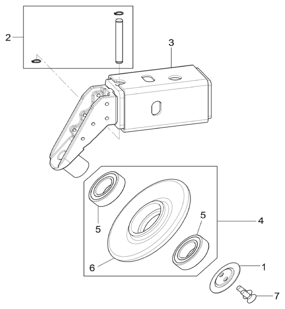 Broached guide with roller, assembly (710191300, RAVAGLIOLI)