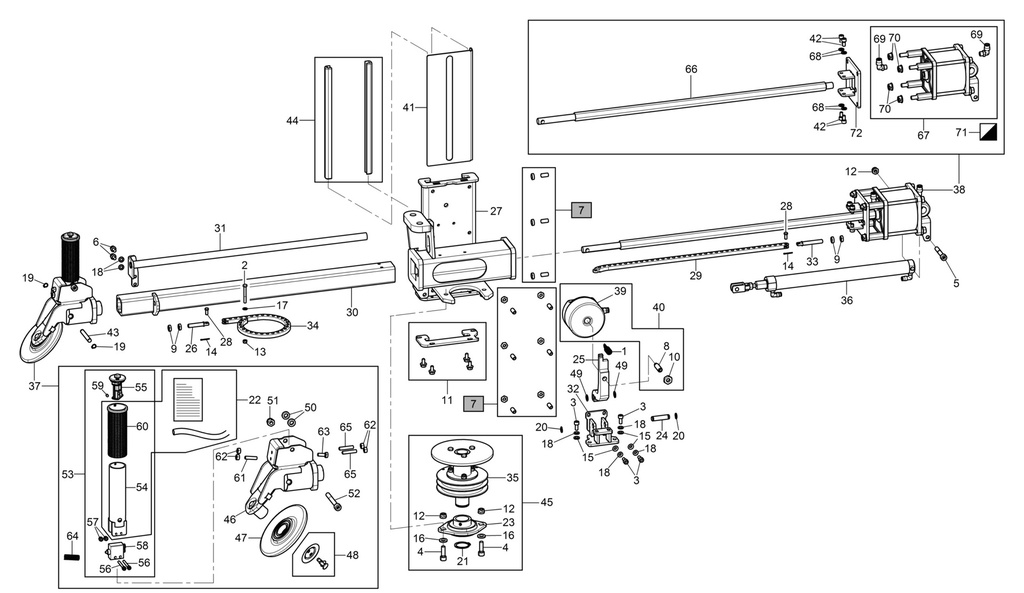 Wagon bead breaker support assembly (710592151, RAVAGLIOLI)