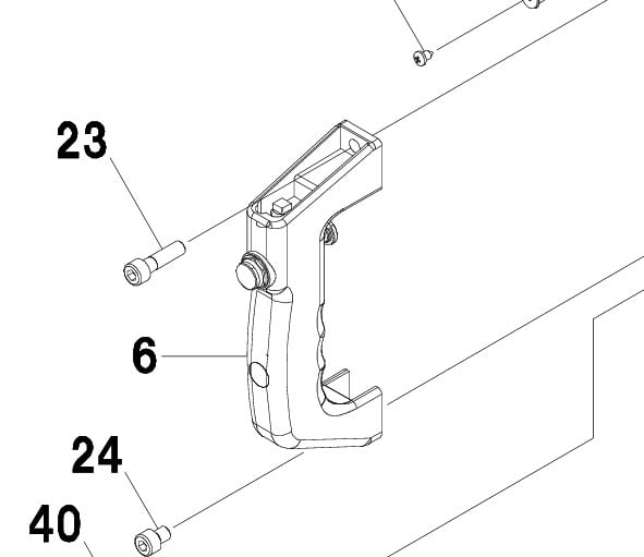 Complete handle for pneumatic arm (730091700, RAVAGLIOLI)