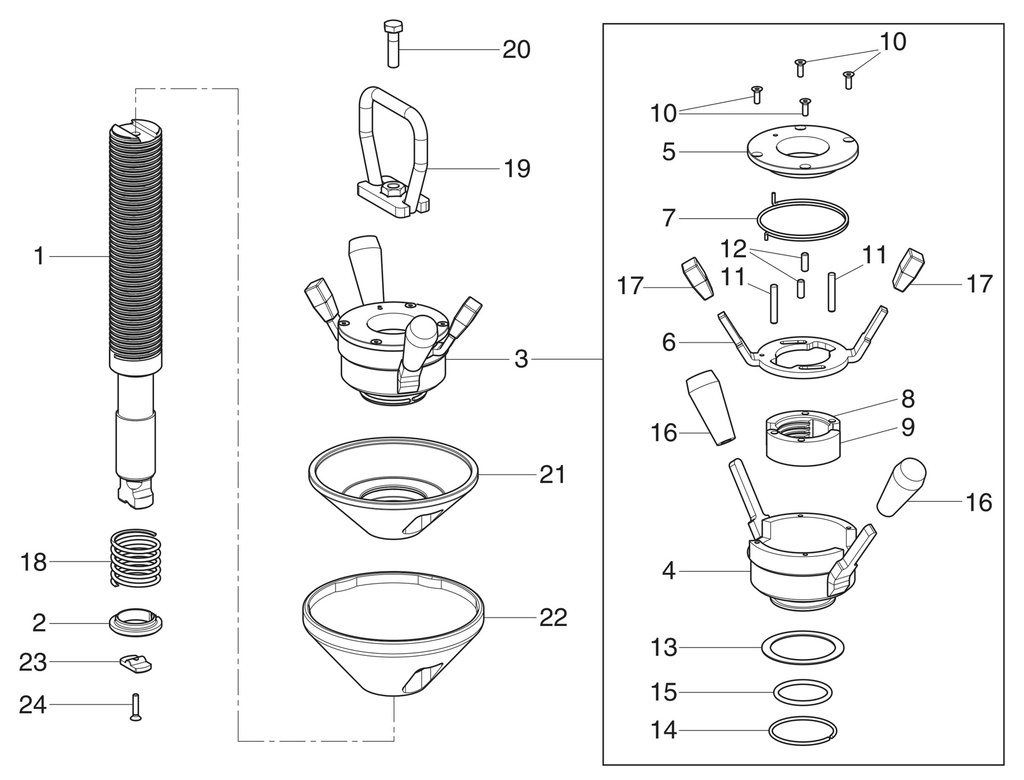 Locking shaft assy (730093670, RAVAGLIOLI)