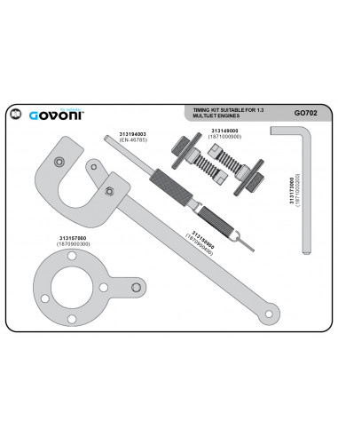 Timing tool set universal - 1.3 diesel engines (GO702, GOVONI)