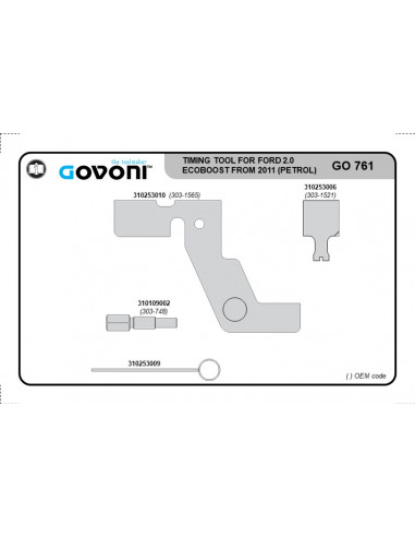 Paskirstymo fazių įrankiai Ford 2.0 EcoBoost (nuo 2011) (GO761, GOVONI)