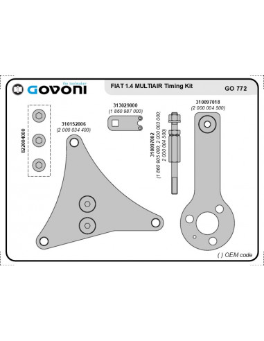 Timing tool set for fca group - 1.4 petrol engines (GO772, GOVONI)