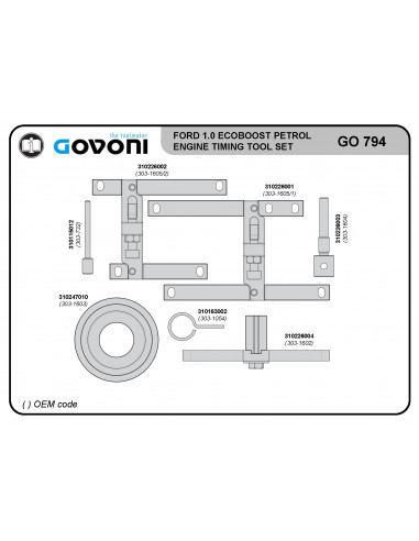 Timing tool set suitable for ford - 1.0 petrol engines (GO794, GOVONI)