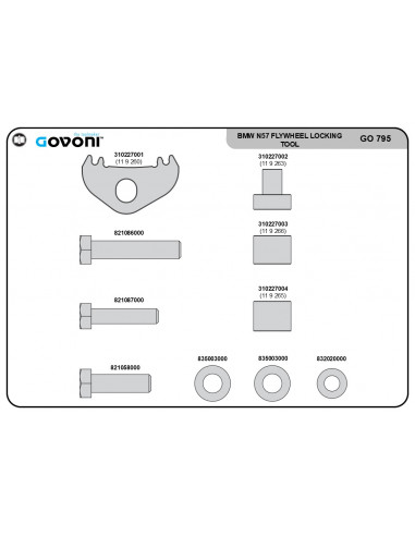 Timing tool set suitable for bmw - 3.0 diesel engines (GO795, GOVONI)