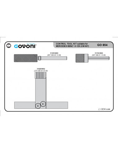Timing tool set suitable for mercedes, renault, nissan, dacia - 1.5 diesel engines (GO854, GOVONI)