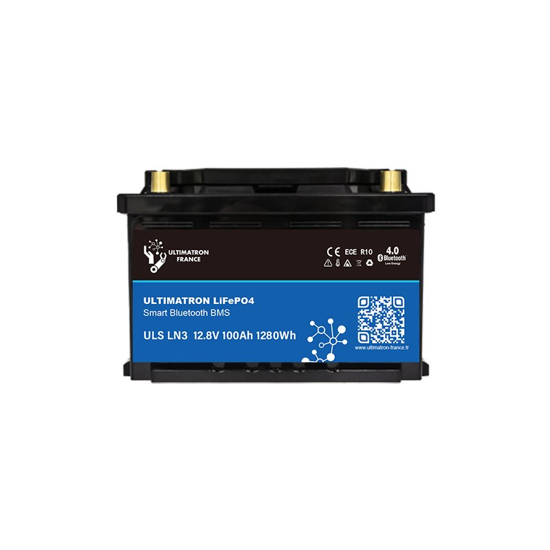 Under-seat lithium battery LiFePO4 12.8V 100Ah with Bluetooth and smart BMS (ULS-12-100-LN3, ULTIMATRON)