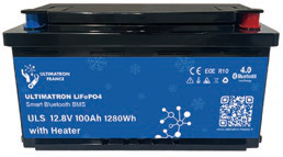 Under-seat lithium battery LiFePO4 12.8V 100Ah with Bluetooth and smart BMS and heater (ULS-12-100H, ULTIMATRON)