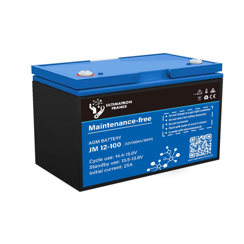 AGM deep-cycle solar battery 12 V 100 Ah (JM-12-100, ULTIMATRON)
