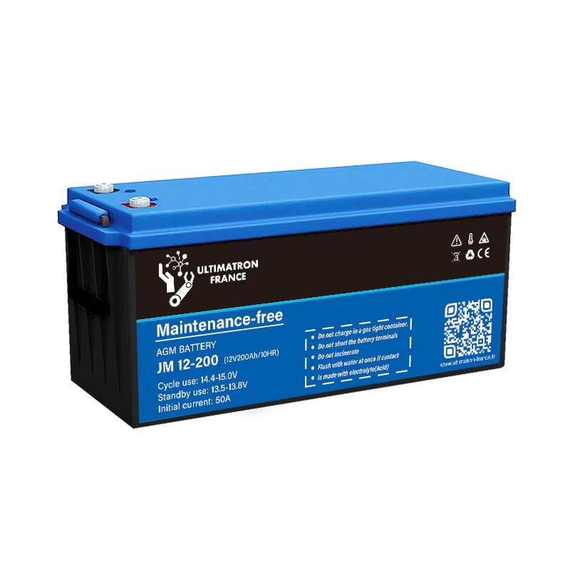AGM saulės energijos akumuliatorius 12 V 200 Ah, gilaus iškrovimo (JM-12-200, ULTIMATRON)