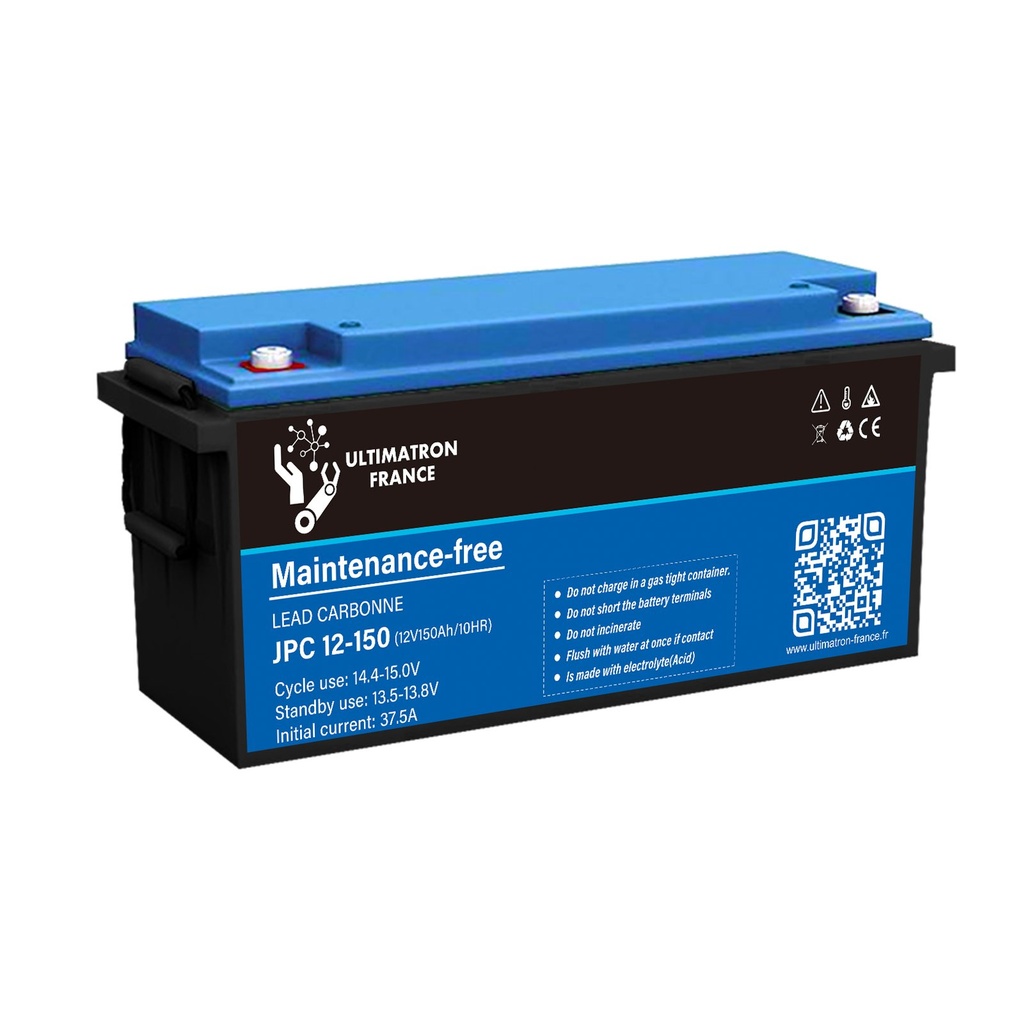 Lead-carbon deep cycle solar battery 12V 150Ah (JPC-12-150, ULTIMATRON)