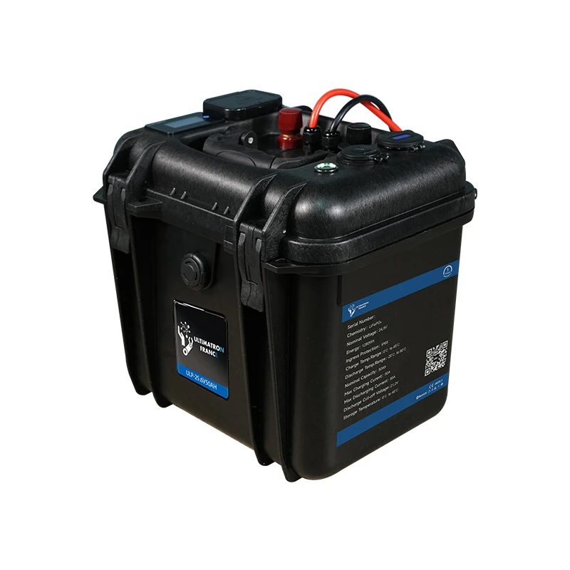 Nešiojamas hermetiškas ličio akumuliatorius LiFePO4 25,6 V 50 Ah su Bluetooth ir ekranu (ULP-24-50, ULTIMATRON)