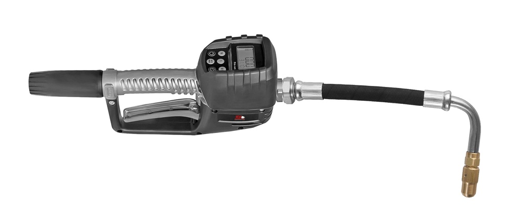 Preset digital hand meter with 90° outlet hose and manual non-drip nozzle (10472, EUROLUBE)