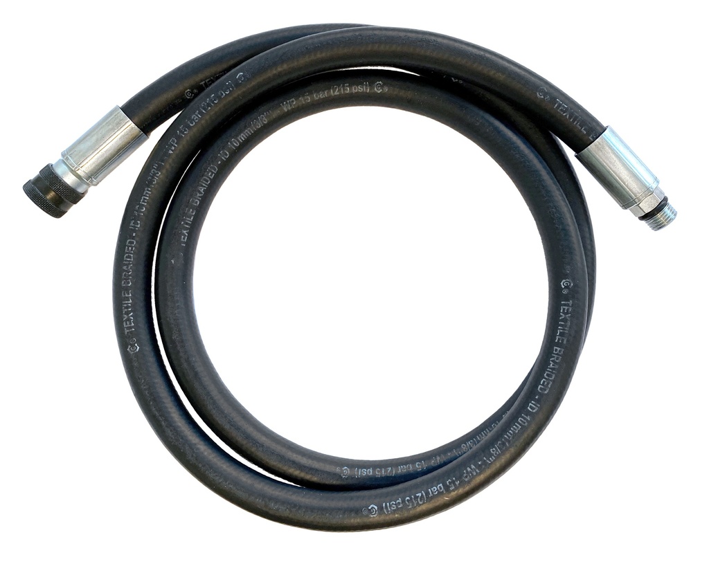 Hose with tyre valve nozzle, safety type, 1,5m (10875, EUROLUBE)