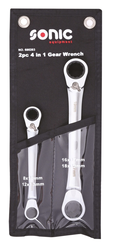 Sprūdrata atslēgu komplekts 8x10, 12x13 / 16x17, 18x19 mm, 2 gab. (600203, SONIC)