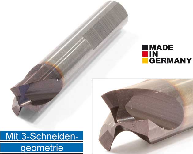 Kietlydinio taškinio suvirinimo freza, 3 ašmenų, 8 × 45 mm, TiAlN (00015155, PICHLER)