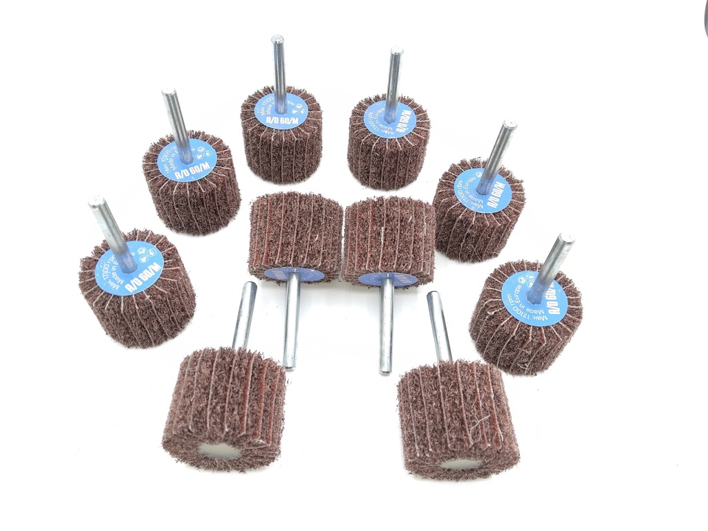 Abrasive wheels, non-woven and fabric combination, 40x30x6 mm, grit 60, pack of 10 (00034173, PICHLER)