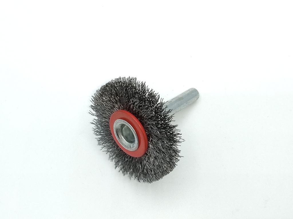Steel Wire Shaft Round Brush 40 mm, Width 7 mm, 6 mm Shank (00034222, PICHLER)