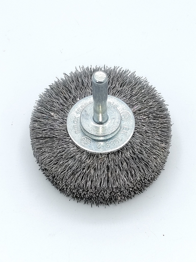 Steel Wire Shaft Round Brush 60 mm, Width 18 mm, 6 mm Shank (00034237, PICHLER)