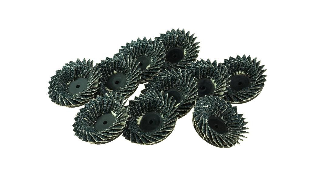Specialūs mini žiedlapiniai šlifavimo diskai su Roloc jungtimi, 50 mm, K60, 10 vnt. (00088946, PICHLER)