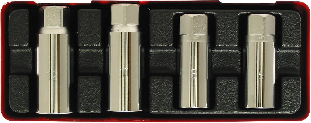 Lift S 2 damaged bolt extractor set, 4 pcs, M6–M12, in plastic case (1130020, PICHLER)