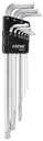 Extra-long ball-end hex key set with magnet, 9 pcs (600931, SONIC)