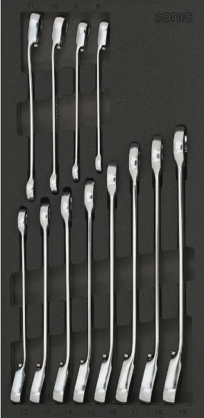 Įrankių komplektas į vežimėlius, Terkšliniai raktai, (12vnt) Sonic Equipment BV 601229