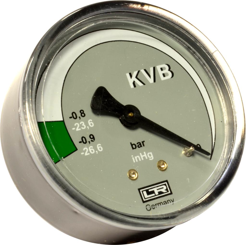 Vakuummetrs -0,9–0 bar NG 63 vakuuma uzpildes ierīcei KVB01 (4057505, PICHLER)