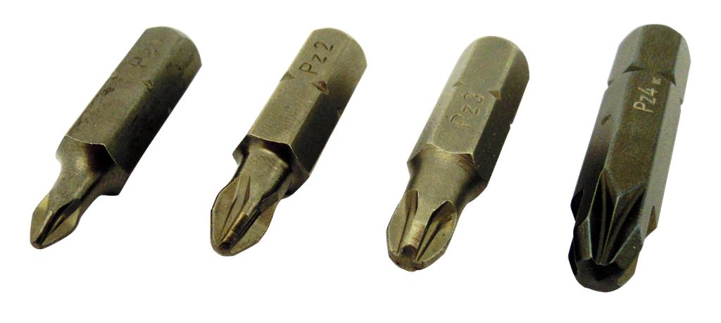 Pozidriv antgalių rinkinys, 4 vnt., 5/16 col. šešiakampis kotas (54520000, PICHLER)