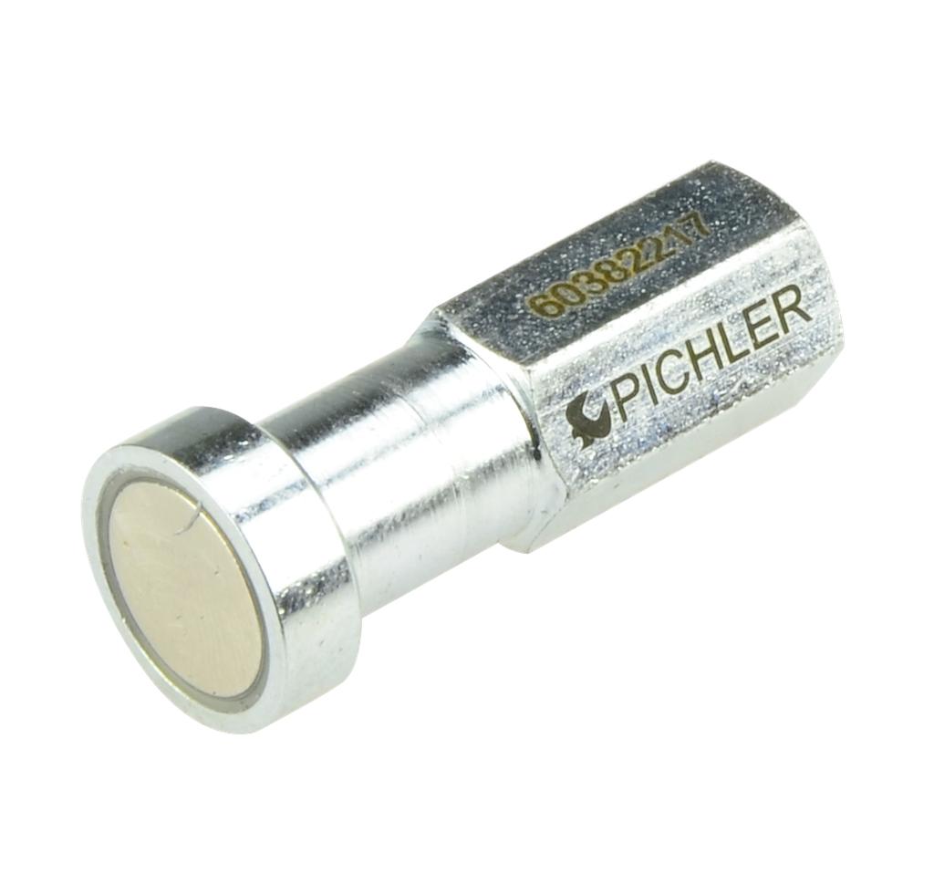 Magnetinis antgalis su adapteriu, vidinis sriegis M5, trauka 6 kg, naudoti su 60385217 (60382217, PICHLER)