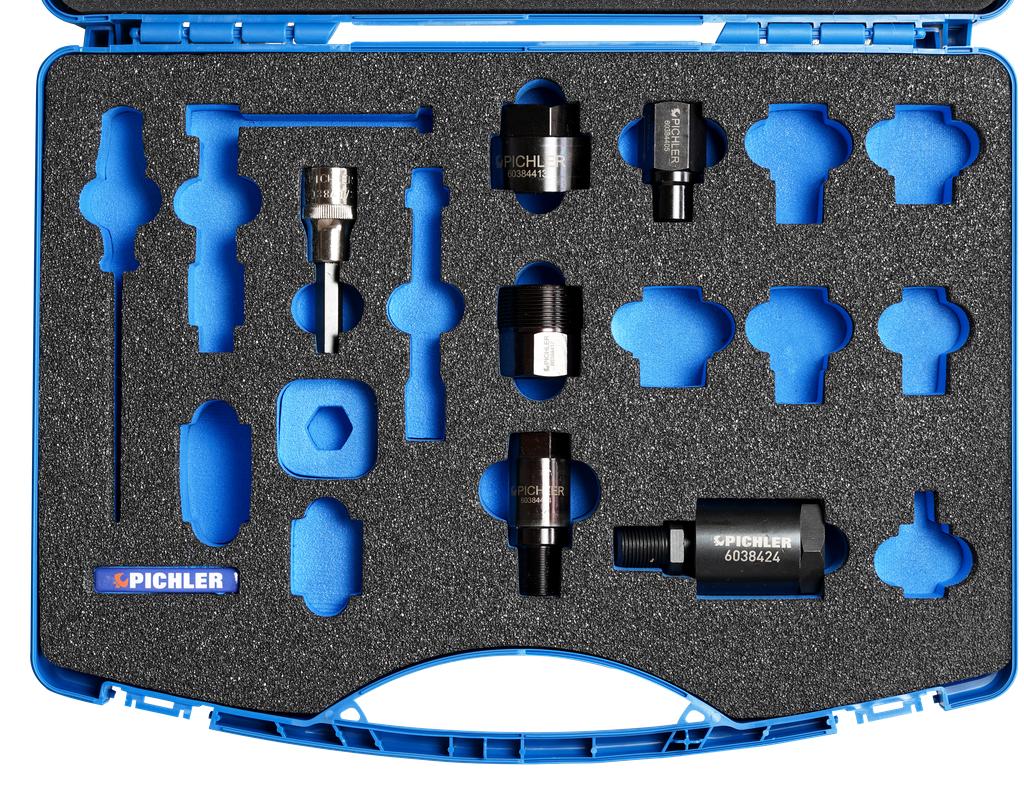 Injector Removal Adapter Starter Set for BOSCH and DELPHI Injectors (60384225, PICHLER)